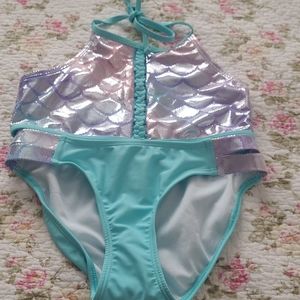 NWOT Glitter Beach Mermaid Bikini Set NWOT Size 12